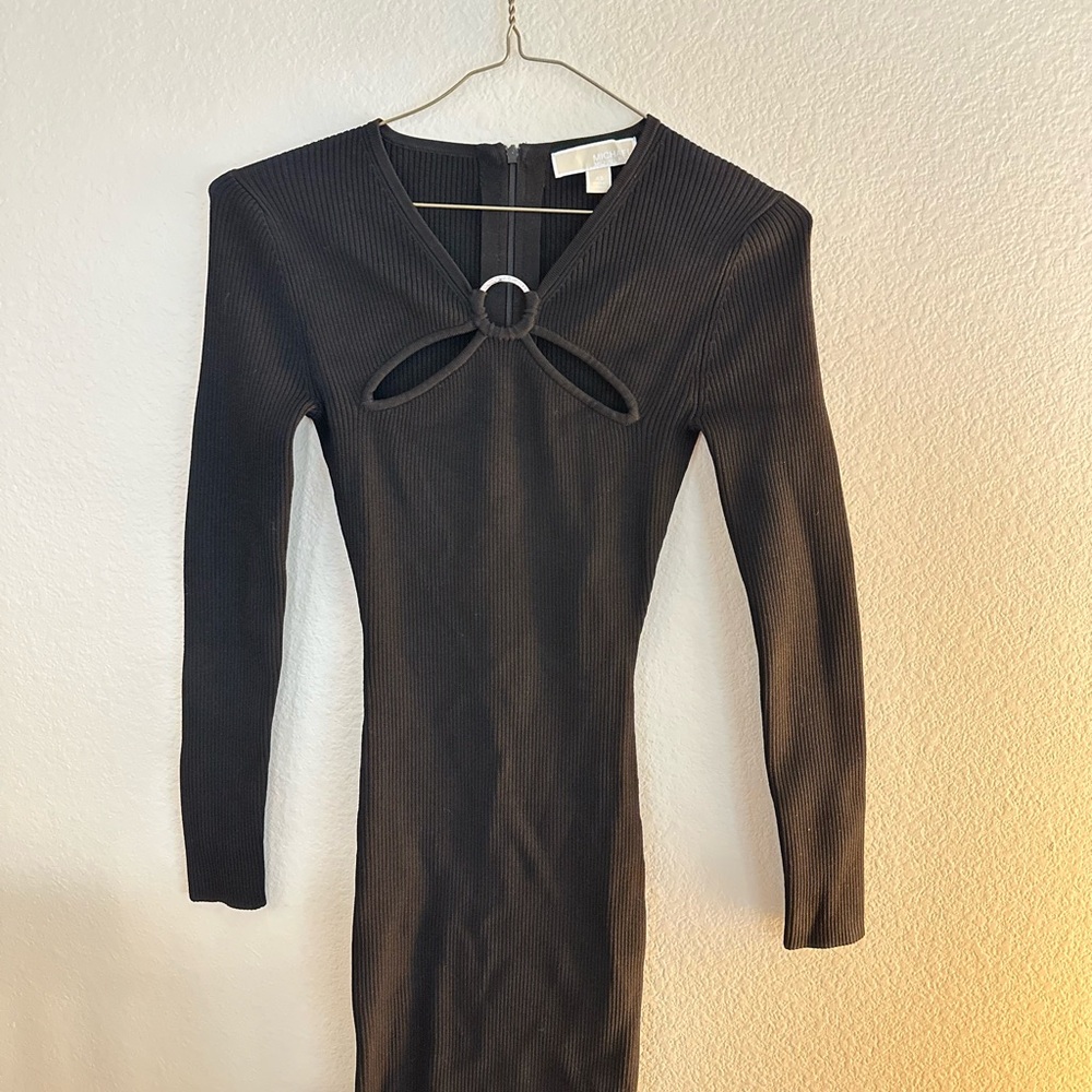 Michael Kors Black Long Sleeve Bodycon Dress